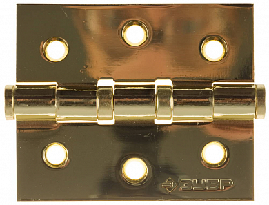 Петля универсальная ЗУБР "ЭКСПЕРТ", 2 подшипника, цвет латунь (PB), с крепежом, 75х63х2,5мм, 2 шт