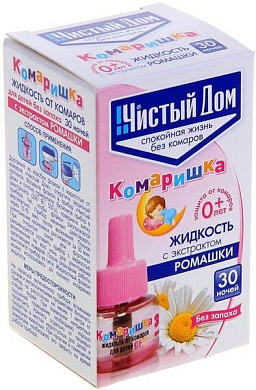 ЧИСТЫЙ ДОМ КОМАРИШКА жидкость от комаров 30 ночей 1 шт ЧИСТЫЙ ДОМ 4601826011049 