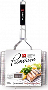 GRIFON решетка-гриль из нержавеющей стали Premium 36 × 24 × 3 см длина с ручкой - 60 см 1 шт GRIFON 4607696500010 
