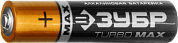 Батарейка ЗУБР "TURBO MAX" щелочная (алкалиновая), тип AAA, 1,5В, 2шт на карточке ЗУБР 59203-2C 