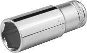 Торцовая головка KRAFTOOL "INDUSTRIE QUALITAT", удлиненная, Cr-V, FLANK, хромосатинированная, 1/2",  KRAFTOOL 27807-22_z01 