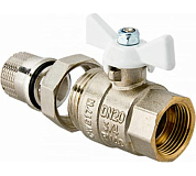 Кран шаровой со сгоном 3/4' ВН белая ручка бабочка BASE (VT.227.NW.05) VALTEC VT.227.NW.05 