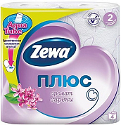 ZEWA Бумага туалетная Плюс 2-ух слойная с ароматом сирени 4шт ZEWA 7322540667271 