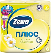 ZEWA Бумага туалетная Плюс 2-ух слойная с ароматом ромашки 4шт ZEWA 4605331030304 