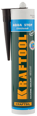Герметик силиконовый KRAFTOOL KRAFTSeal GX107 "AQUA STOP" 300мл, черный, стекольный KRAFTOOL 41256-4 