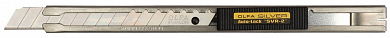 Нож OLFA с выдвижным лезвием и корпусом из нержавеющей стали, автофиксатор, 9мм от компании ПРОМАГ