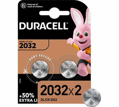Элементы питания Duracell DL/CR2032 (2шт)  DL/CR2032  