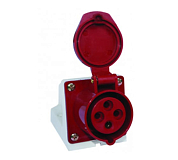 Розетка кабельная 32А 3Р+Е IP44 на поверхность 380В EKF ps-124-32-380 