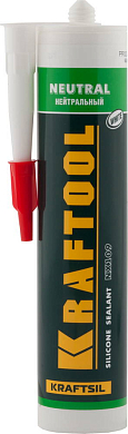 Герметик силиконовый KRAFTOOL белый, нейтральный, 300мл KRAFTOOL 41257-0 