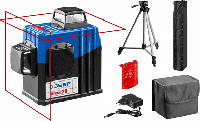Нивелир лазерный ЗУБР КРЕСТ 2D, №2, 20 - 70 м
