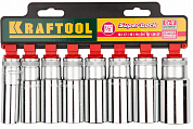 Набор KRAFTOOL  "EXPERT QUALITAT" Торцовые головки "SUPER LOCK" удлин, 1/2", 16-27мм, 8 предметов KRAFTOOL 27865-H8_z01 