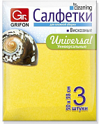 GRIFON Салфетки для кухни из вискозы 30 * 38 см 3 шт GRIFON 4607699100033 