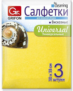 GRIFON Салфетки для кухни из вискозы 30 * 38 см 3 шт GRIFON 4607699100033 
