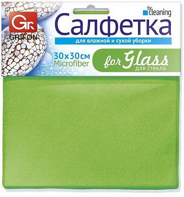 GRIFON салфетка из микрофибры для стекла 30 * 30 см 1 шт GRIFON 4607699000111 