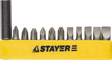 Набор STAYER Биты "MASTER" с магнитным держателем ,12 предметов STAYER 2609-H12_z01 