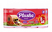 PLUSHE CLASSIC Бумага туалетная Клубника 8 рулонов 18 м., 2 слоя, розовая, ароматизация, 8 в упаковк  7942361012236 
