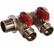 Коллектор 3/4' х 2 выхода 1/2' НР с отсекающими кранами (VTc.580.N.0502) VALTEC VTc.580.N.0502 
