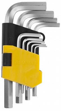 Набор STAYER Ключи "MASTER" имбусовые короткие, Cr-V, сатинированное покрытие, пластик. держатель, H от компании ПРОМАГ