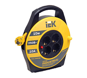 Удлинитель силовой 4 розетки шнур 10м ПВС 3x1.5 УК10 с термозащитой IEK WKP15-16-04-10 