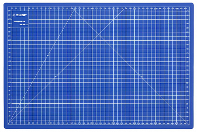Коврик ЗУБР "ЭКСПЕРТ", непрорезаемый, 3мм, цвет синий, 450х300 мм от компании ПРОМАГ