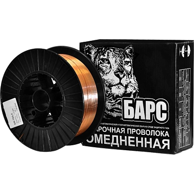 Проволока омедненая БАРС, ER-70S-6, ф 1,2 мм (кассета 15 кг)  ER-70S-6-1,2-15 