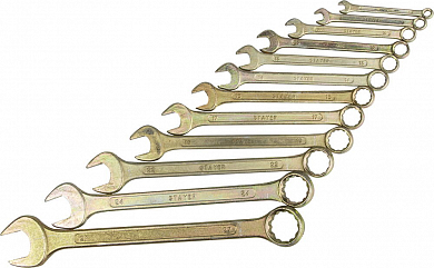 Набор STAYER Ключи "ТЕХНО" комбинированные, 6-27мм, 12 предметов от компании ПРОМАГ